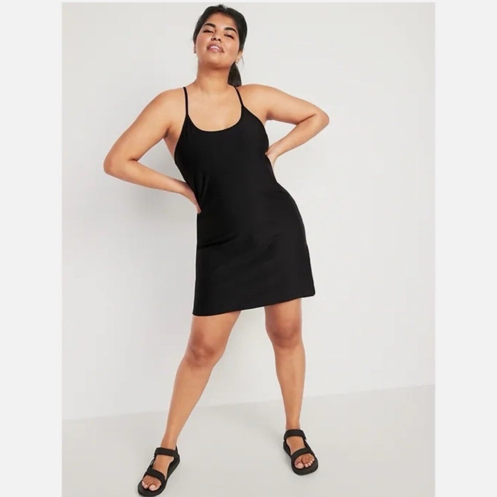 old navy black mini athletic dress